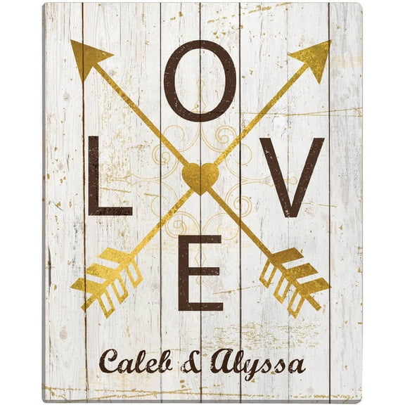 Personalized Love Arrows 11x14 Canvas