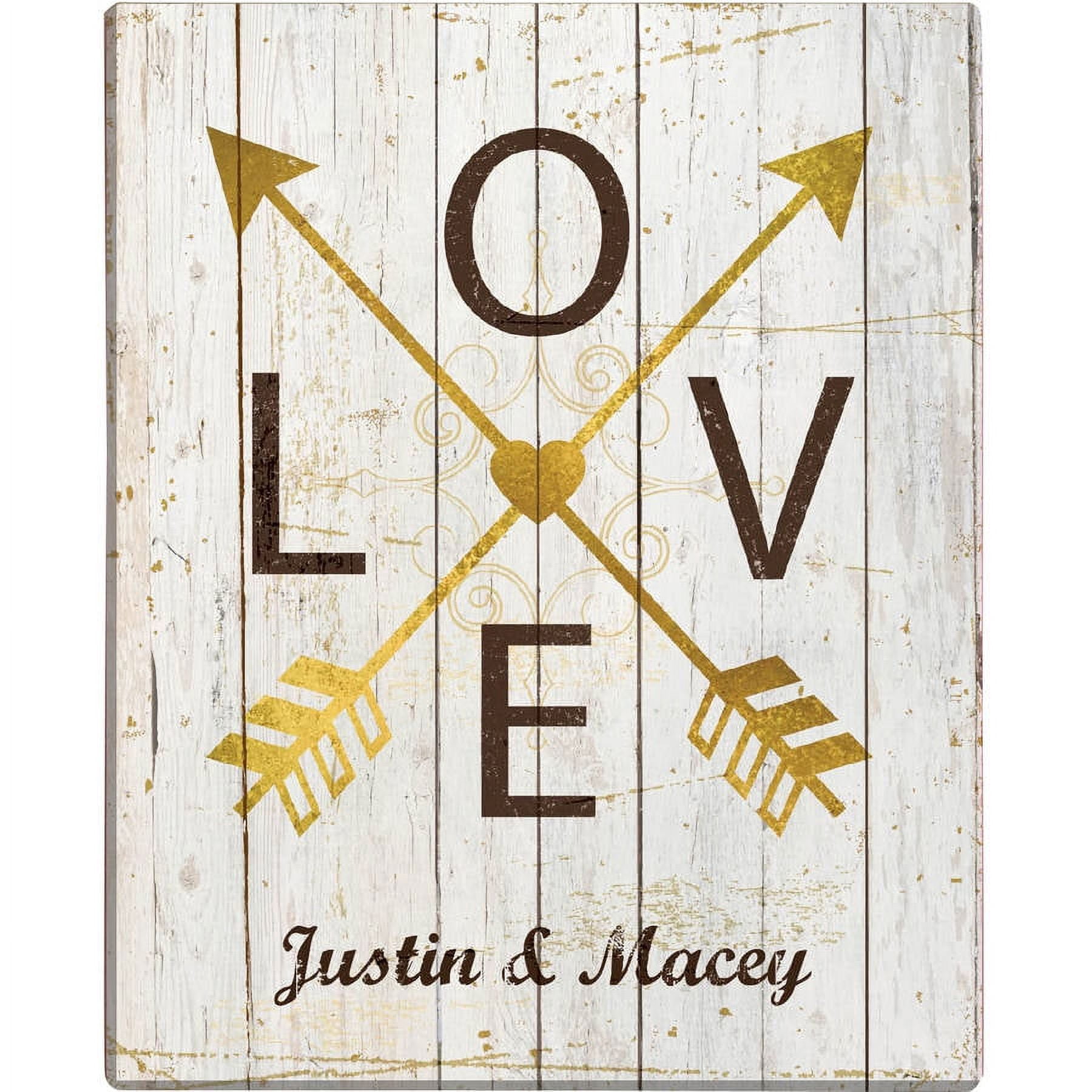 Personalized Love Arrows 16x20 Canvas