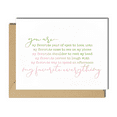 thumbnail image 1 of Personalized Love Card – “You Are My Favorite Everything” Heartfelt Message – Blank Inside for Custom Notes – Ideal for Valentine's Day, Anniversaries, or Just Because, 1 of 2