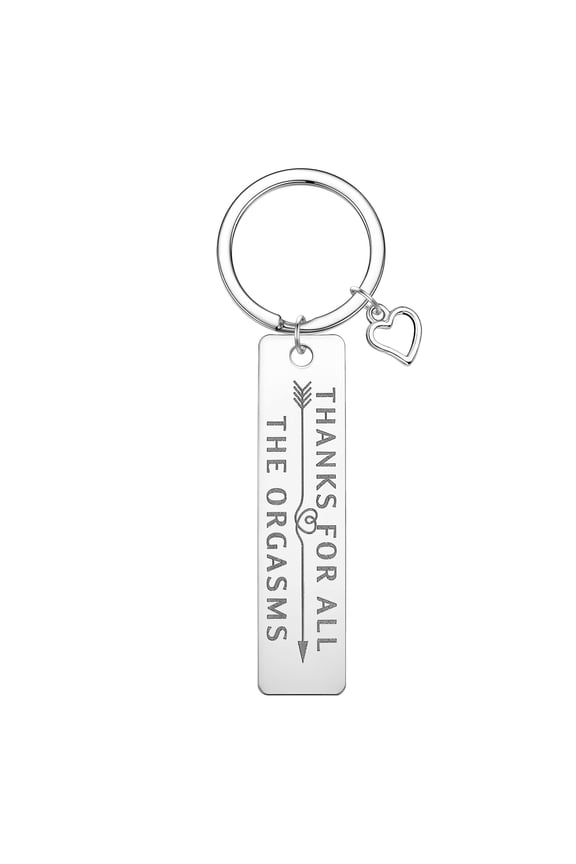Personalized Love Heart Key Chain Gift Custome Thank for All The Orgasms Stainless Steel Keyring Laser Engraving Keychain