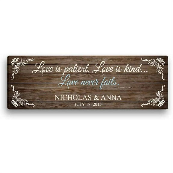 Personalized Love Is Patient 6" x 18" Canvas