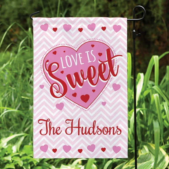Personalized Love Is Sweet Yard Flag