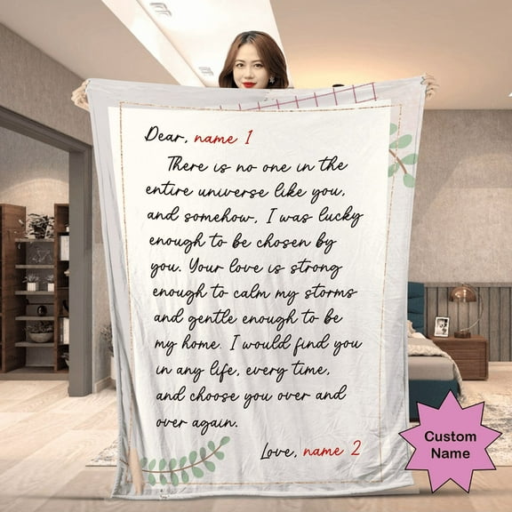 Personalized Love Letter Blanket - Custom Name Gift for Girlfriend, Boyfriend, Wife or Husband - Romantic Throw Blanket for Anniversary, Birthday or Valentine’s Day - Sherpa-60x80