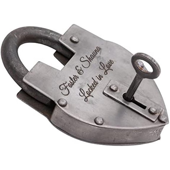 Personalized Love Lock, Keyed Padlock, Custom Engraved Keepsake for Couples, Boyfriend & Girlfriend Gift, Deeply Engraved Text, Name & Date$$Tools & Hardware Other