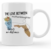 Personalized The Love Between Mother And Daughter Knows No Distance Mug, State To State Gift, Mothers Day, Gift For Mom, Mother Daughter Long Distance, Mothers Day Gifts For Mom From Son, Kids, Gif