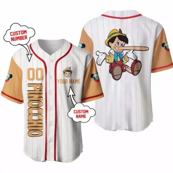 Personalized Love Pinocho 3D Baseball Jersey Shirt Halloween Gift Best Price - Hot Sale 20