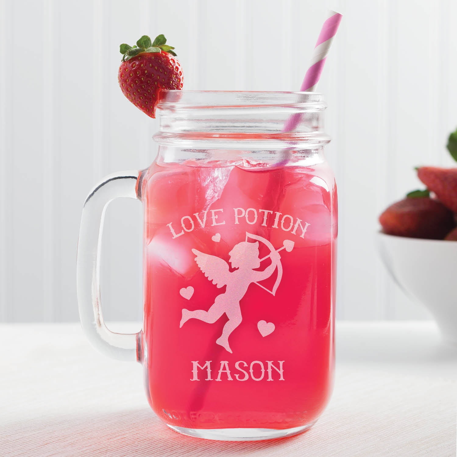 Personalized Love Potion Mason Jar Glass