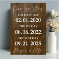 thumbnail image 1 of Personalized Love Story Wedding Sign, First Day Yes Day Best Day Design, Wood Sign with Custom Dates and Names, Wedding Welcome Signs, Anniversary Mothers Day   12"x16", 1 of 4