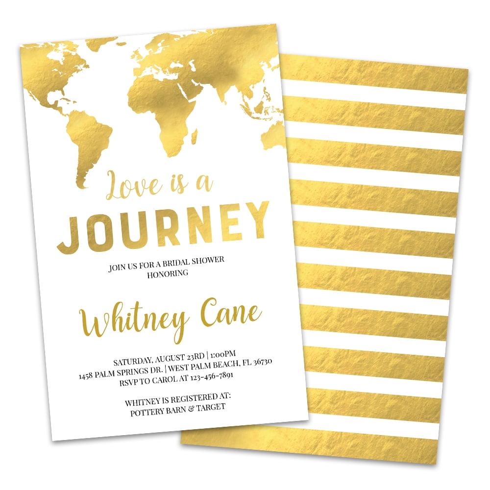 Personalized Love is a Journey Bridal Shower Invitations