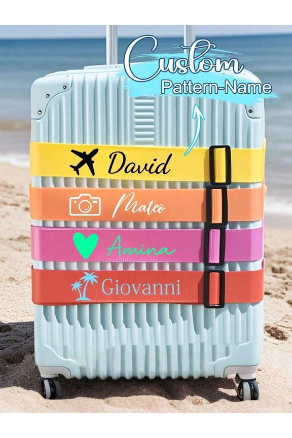 Personalized Luggage Strap, Customizable Nylon Name Strap for Luggage Identification, Secure Your Bags with Custom Luggage Belt Wrap