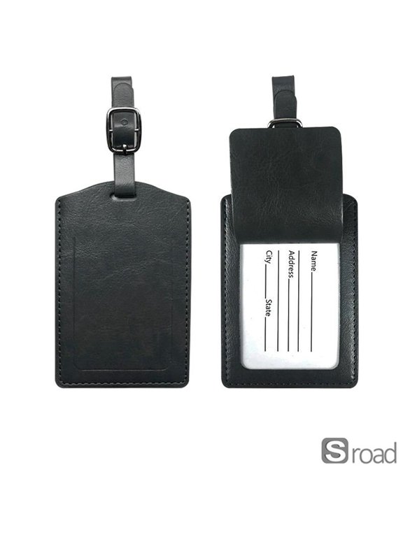 Personalized Luggage Tags With Initials, PU Leather Suitcase Tag With Boarding Pass Holder, Customizable Travel Gift For Wedding Business,Dark Grey,funny