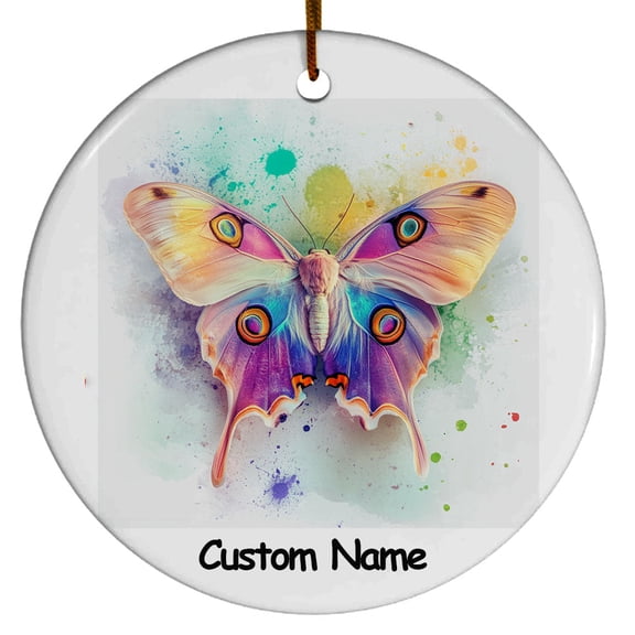 Personalized Luna Moth Ornament, Custom Ornament for Animal Lover, Ideal Gift for Men, Women, Best Friend, Gift for Christmas, Birthday, Father's Day, Mother's day