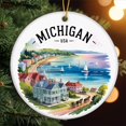 thumbnail image 1 of Personalized Mackinac Island, Michigan Travel Ornament – Ceramic Keepsake Gifts for Family Girlfriend Wife Birthday Holiday, Travelers, Couples, Valentine Gifts 220OR24, 1 of 5