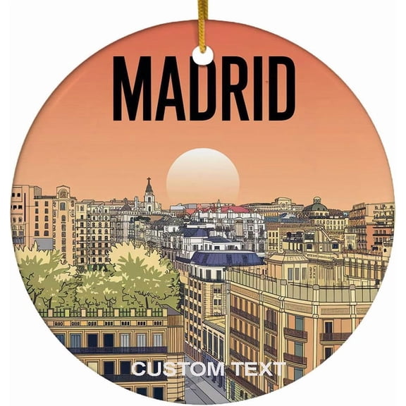 Personalized Madrid Christmas Ornament 2025, Landscape Ornament Xmas, Gift for Traveler, Travel Souvenir Keepsake Gift for Family Friends, Christmas Tree Decoration Ornament ZFVawR (Madrid)