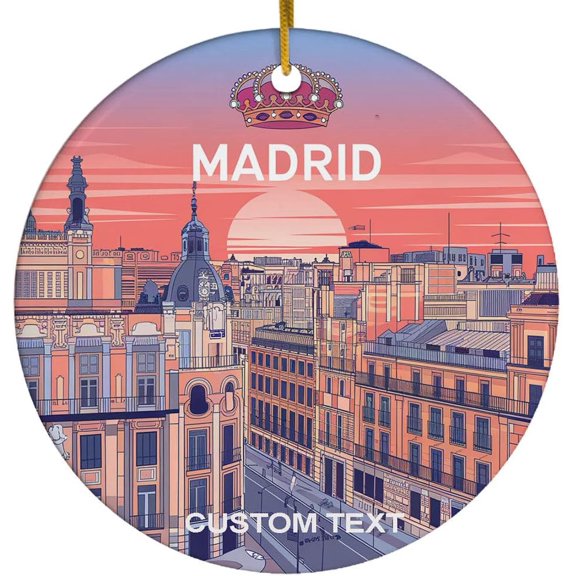 Personalized Madrid Christmas Ornament 2025, Landscape Ornament Xmas, Gift for Traveler, Travel Souvenir Keepsake Gift for Family Friends, Christmas Tree Decoration Ornament i5HjUb (Madrid)