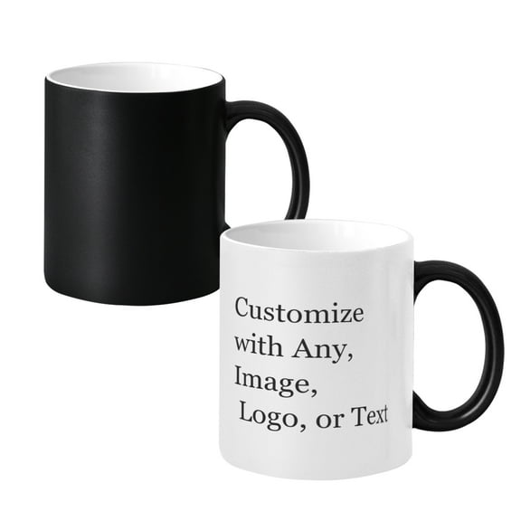 Personalized Magic Color Changing Mug - Custom with Your Photo, Text, or Logo | 11oz Heat Sensitive Ceramic Coffee Cup, Reveals Image with Hot Liquid, Perfect Birthday & Holiday Gift