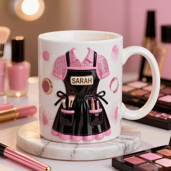 Personalized Makeup Artist Mug Custom Name Beauty Lover Gift Cosmetologist Coffee Cup Makeup Lover Gift