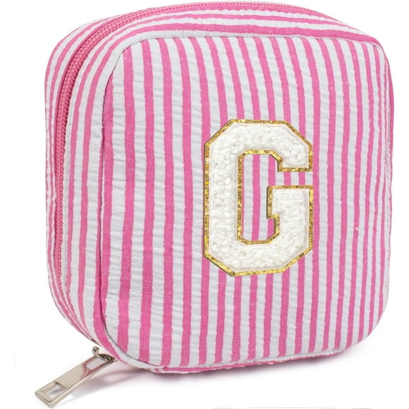 Personalized Makeup Bag for Women - Monogram Cosmetic Bag Travel Toiletry Bag Brush Holder Birthday Gifts for Women Her Wedding Bridesmaid Friend Sister Teacher Wife Grandma