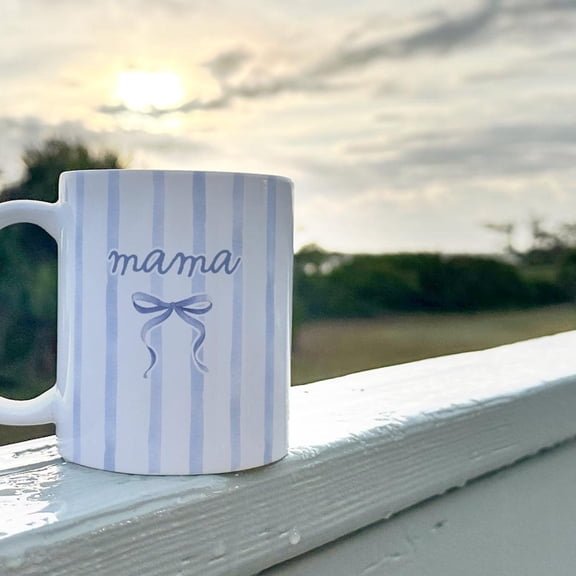 Personalized Mama Mom Coffee Mug, Custom Striped Name Mug Mothers Day Gift