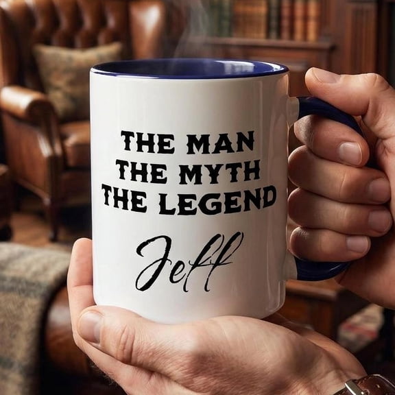 Personalized Man Myth Legend Mug, Custom Name Dad Coffee Cup, Funny Father's Day Gift For Him, Birthday Gift For Dad, Husband Gift