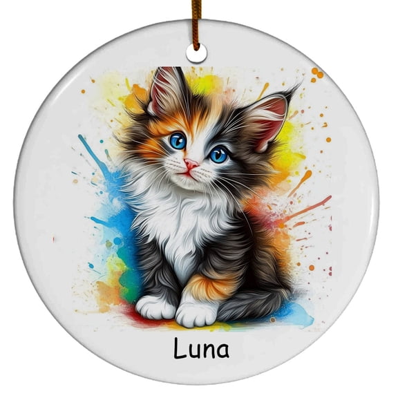 Personalized Manx Cat Christmas Ornament, Customized Ornament with Cat Name, Christmas Ornament, Gift for Mother's day, Father's day, Christmas, Birthday, Gift for Cat Lover