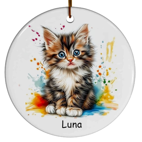 Personalized Manx Cat Christmas Ornament, Customized Ornament with Cat Name, Christmas Ornament, Gift for Mother's day, Father's day, Christmas, Birthday, Gift for Cat Lover