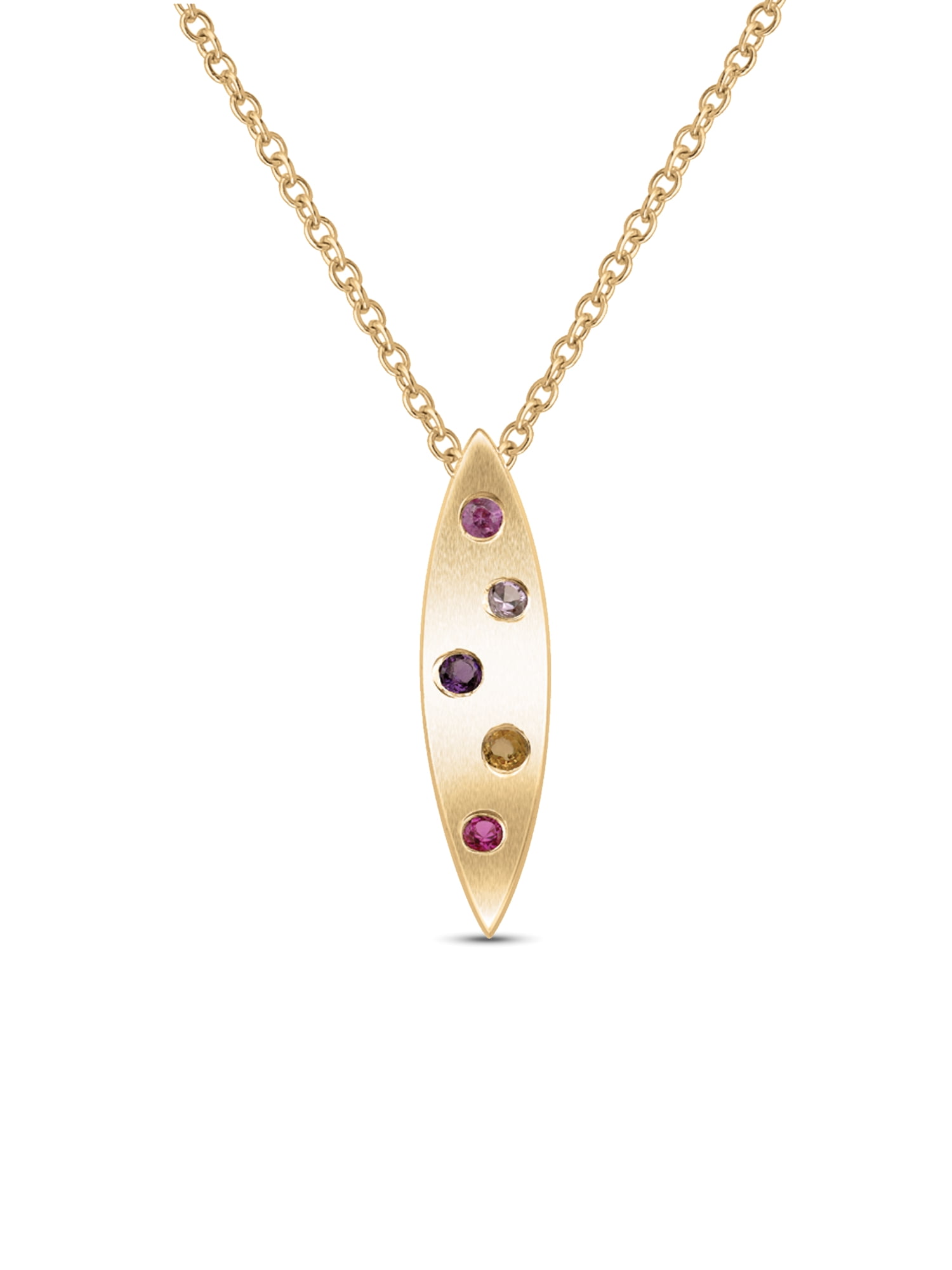 Personalized Marquise Drop Birthstone Necklace in 10K Gold by Jewlster