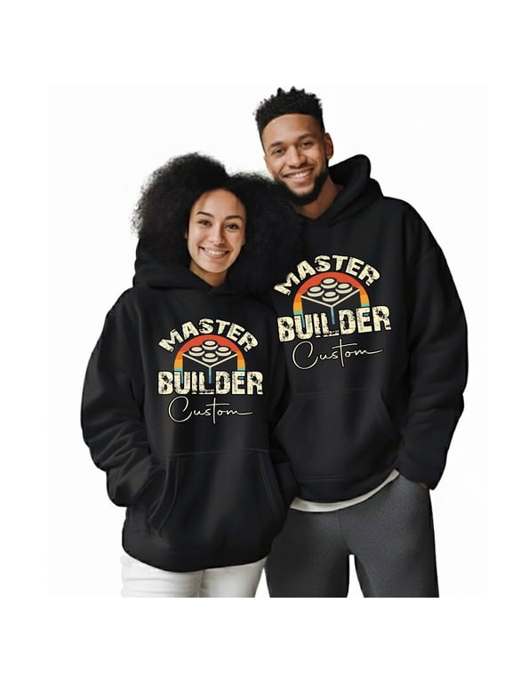 Personalized Master Builder Custom Hoodie - Custom Matching Family Pullover Hoodie - Vintage Retro Graphic Hoodie