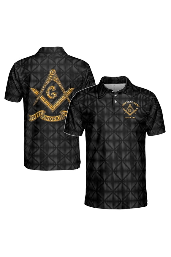 Personalized Master Mason Freemasonry Men's Polo Shirt S-5XL