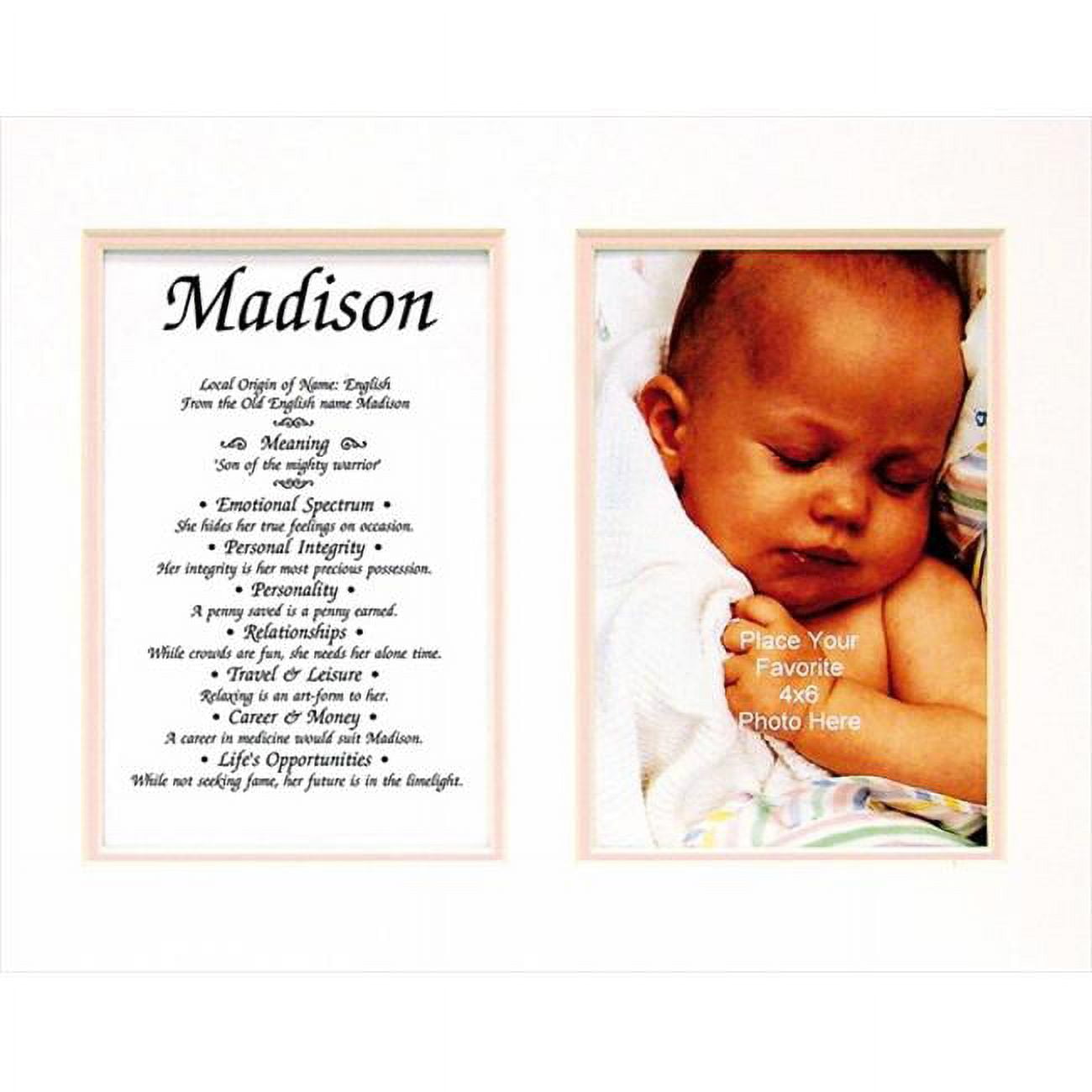 Personalized Matted Frame With The Name & Its Meaning Kendall 8x10