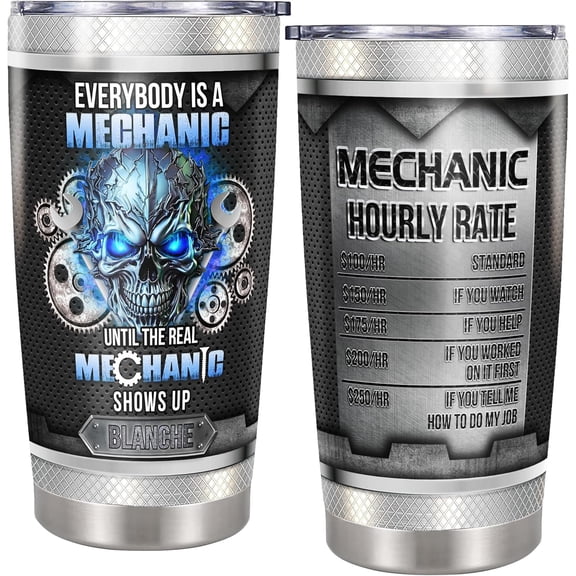 Personalized Mechanic Tumbler Stainless Steel Travel Coffee Mug Insulated Cups with Lids 20oz 30oz Mechanics Gift for Men Dad Birthday Retirement