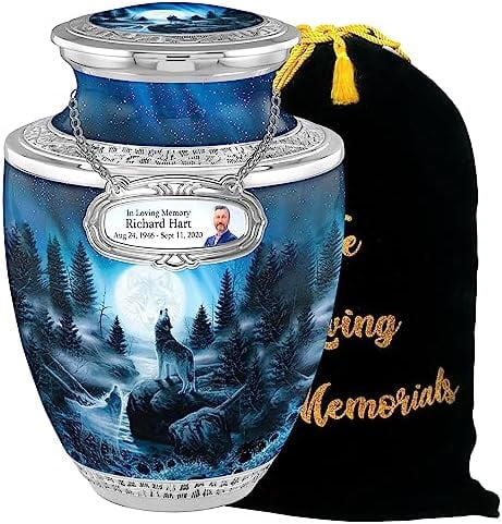 Personalized Butterfly Cremation Urn For Adults - Holds 200lbs, Metal With Velvet Bag