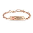 thumbnail image 1 of Personalized Medical Alert Bracelet Free Engrave Lymphedema alert no bp/iv/needles this arm Rose gold Medical Bracelets women, 1 of 4