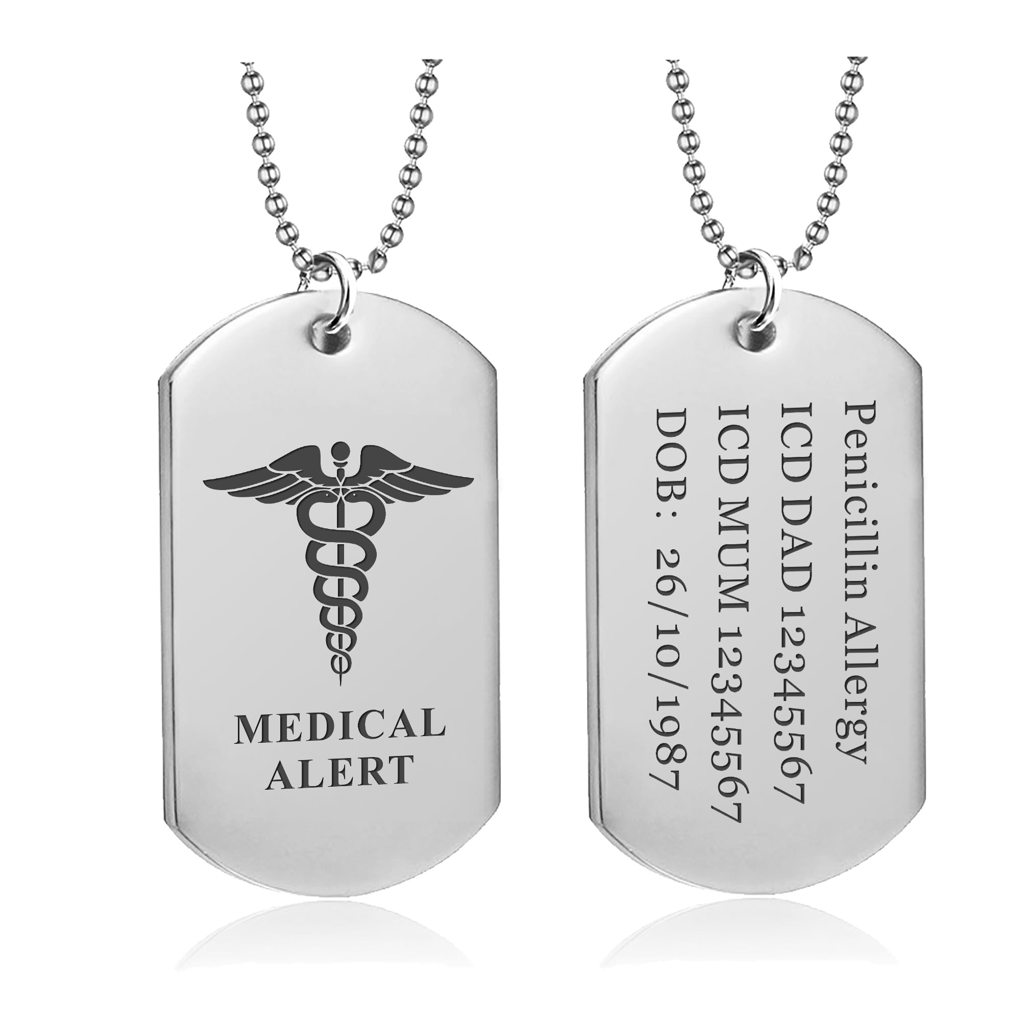 Medical Necklaces For Men Custom Medical Alert Necklace For Men