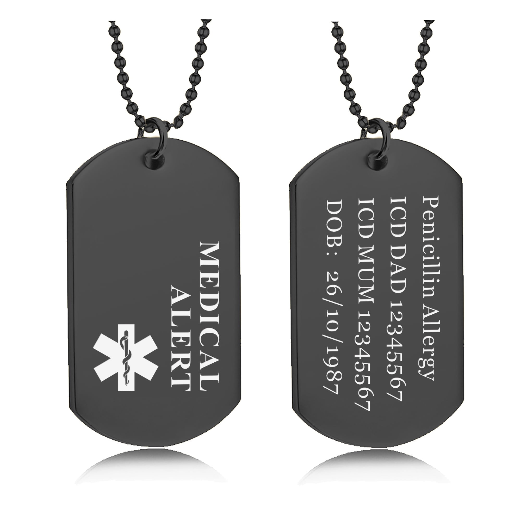 Medical alert dog tags personalized online