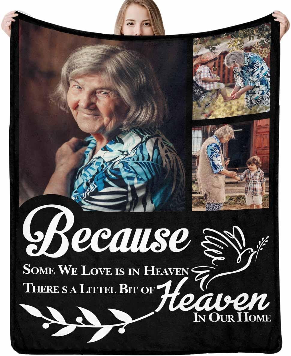 Personalized Memorial Blanket in Loving Memory of Mom Dad Father