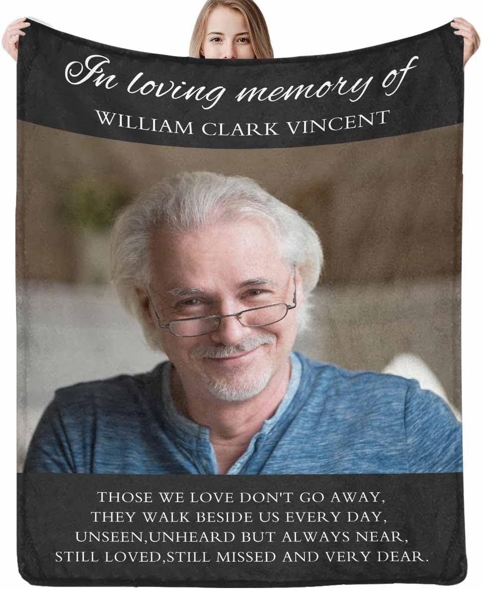 Personalized Memorial Blanket in Loving Memory of Mom Dad Father