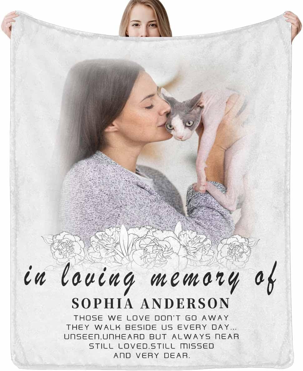 Personalized Memorial Blanket in Loving Memory of Mom Dad Father