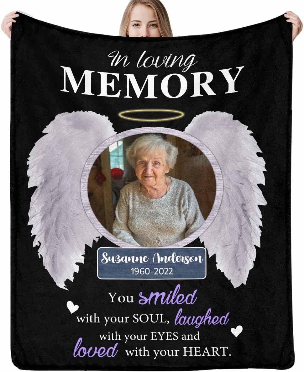 Personalized Memorial Blanket in Loving Memory of Mom Dad Father