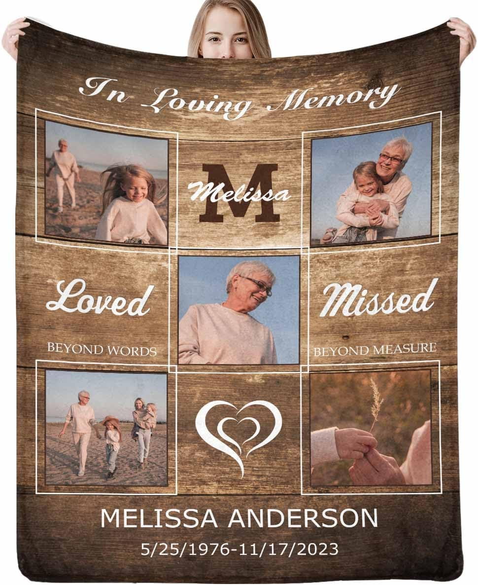 Personalized Memorial Blanket in Loving Memory of Mom Dad Father
