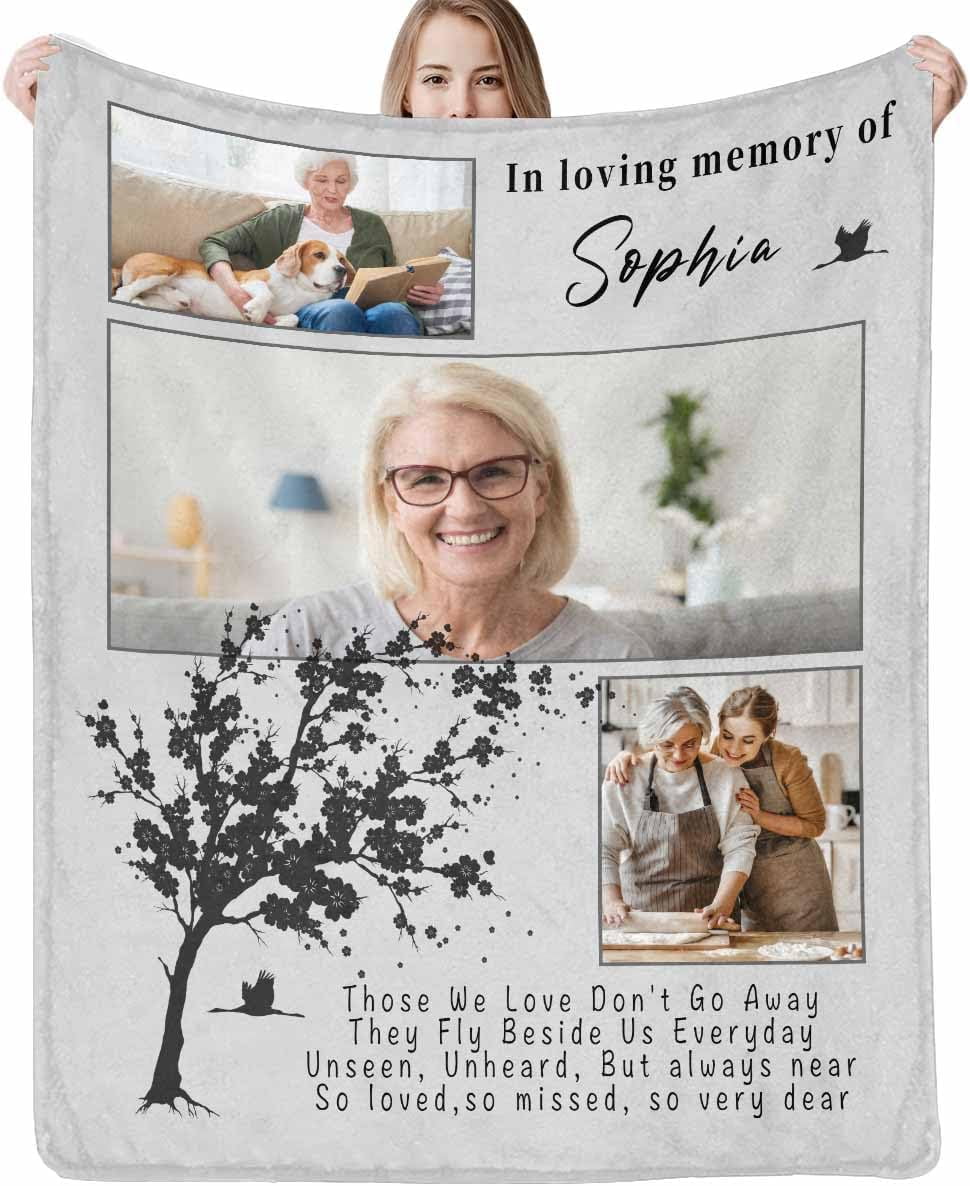 Personalized Memorial Blanket in Loving Memory of Mom Dad Father