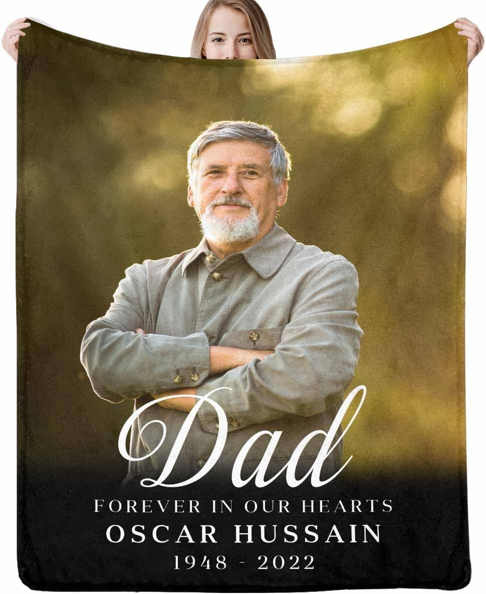 Personalized Memorial Blanket in Loving Memory of Mom Dad Father