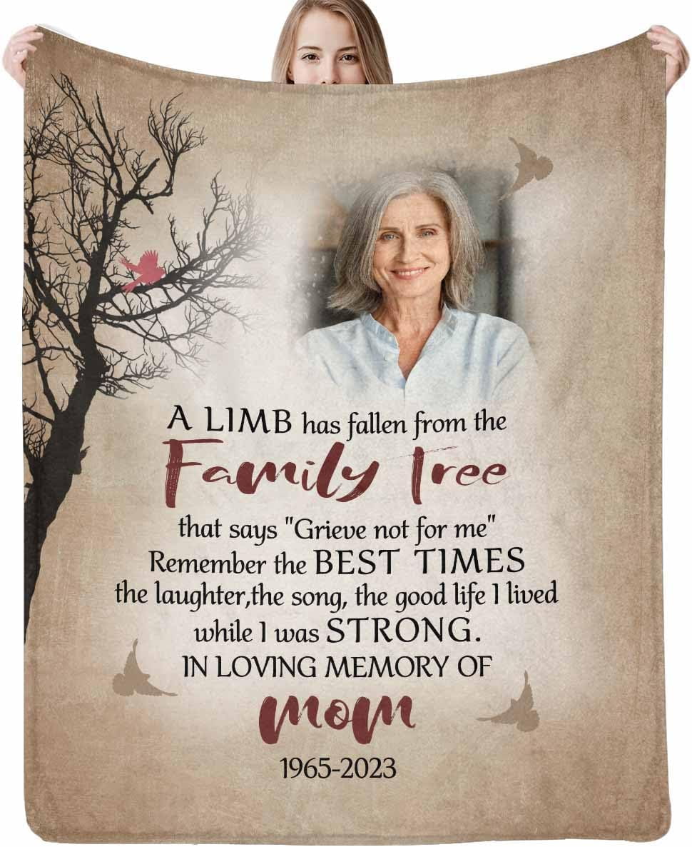 Personalized Memorial Blanket in Loving Memory of Mom Dad Father