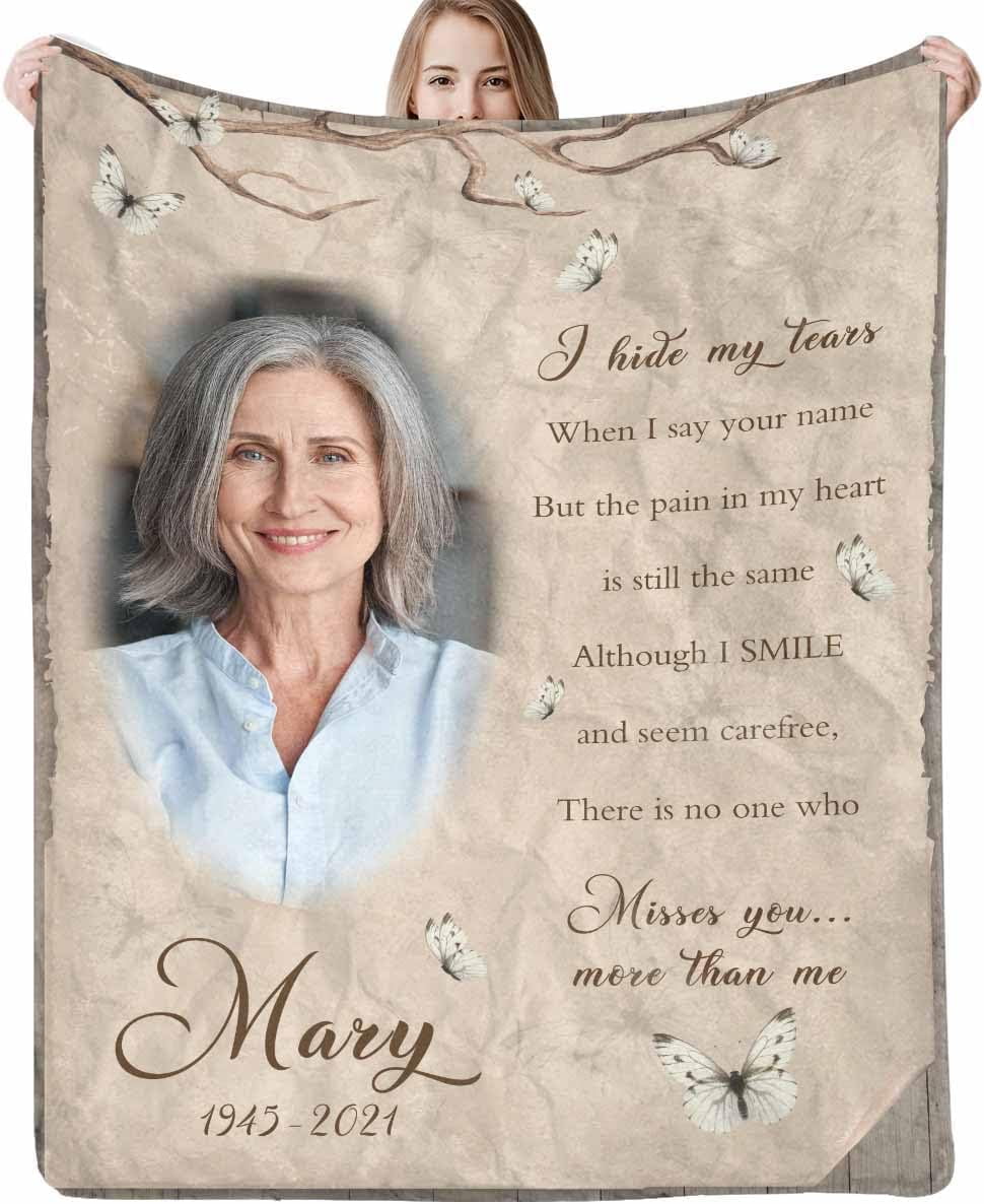 Personalized Memorial Blanket in Loving Memory of Mom Dad Father