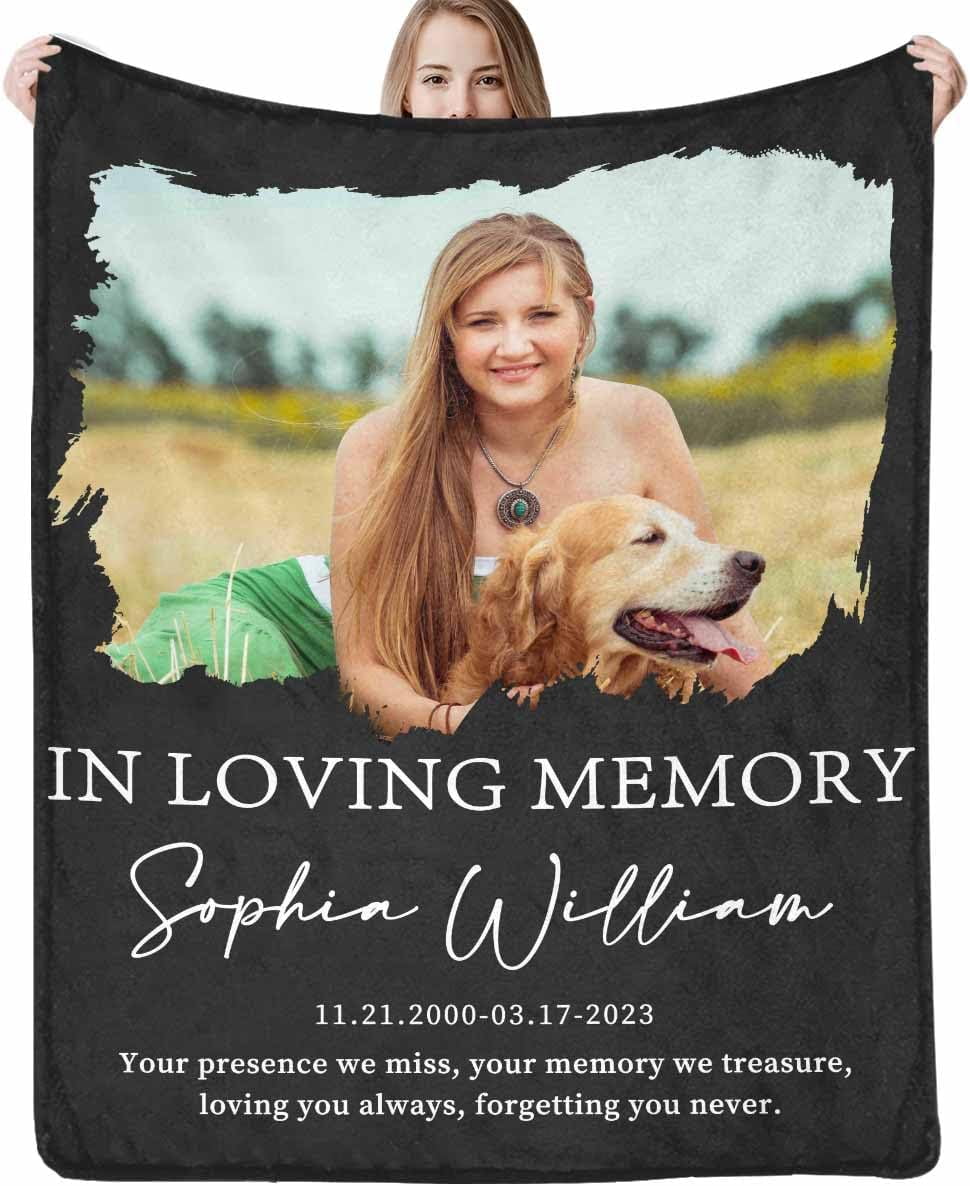 Personalized Memorial Blanket in Loving Memory of Mom Dad Father