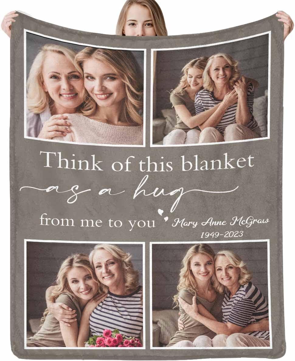 Personalized Memorial Blanket in Loving Memory of Mom Dad Father