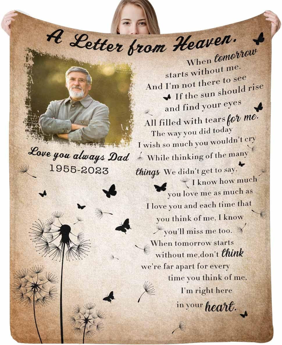 Personalized Memorial Blanket in Loving Memory of Mom Dad Father