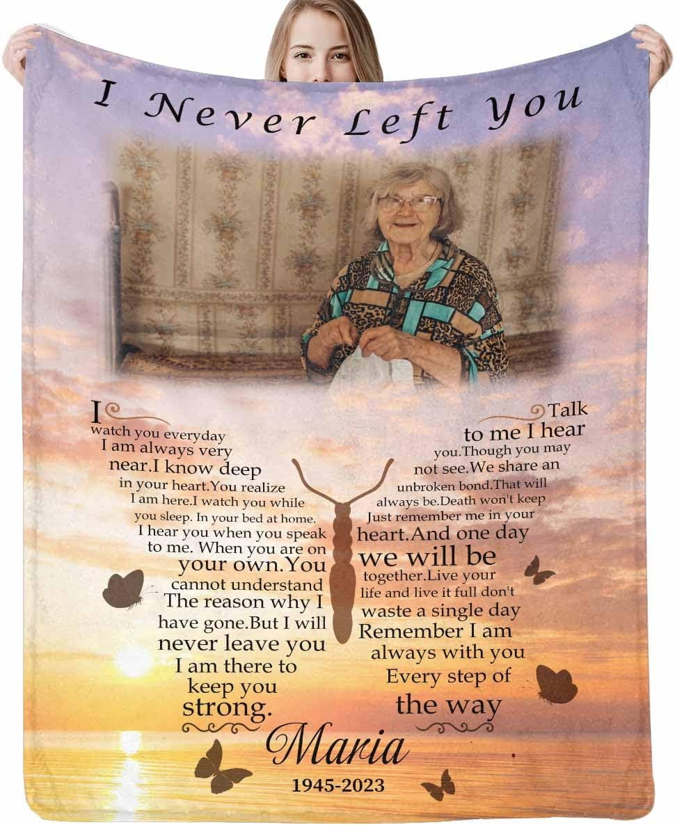 Personalized Memorial Blanket in Loving Memory of Mom Dad Father