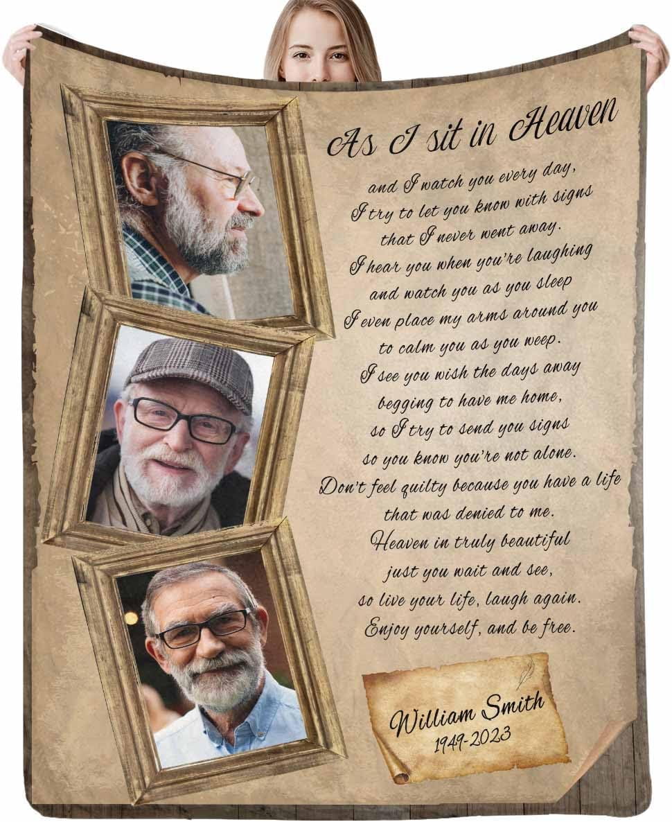 Personalized Memorial Blanket in Loving Memory of Mom Dad Father