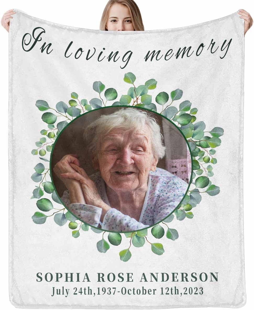 Personalized Memorial Blanket in Loving Memory of Mom Dad Father